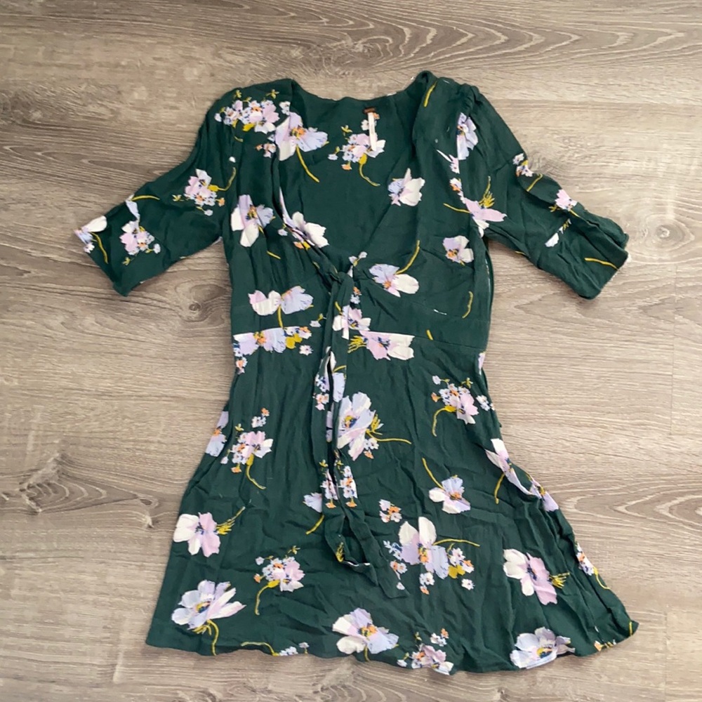 Green Floral Mini Dress